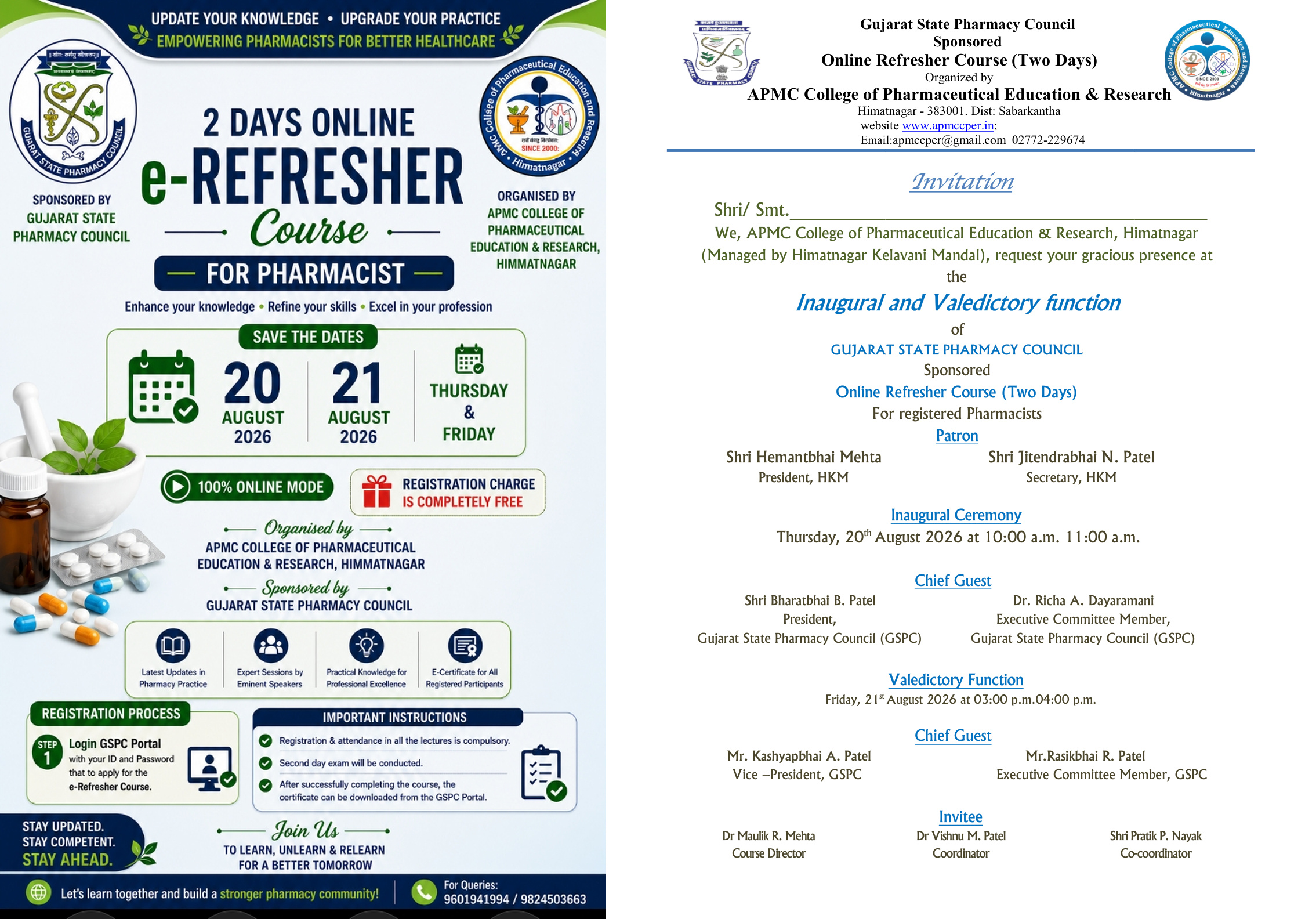 Two-Day Online Refresher Course- August-2026