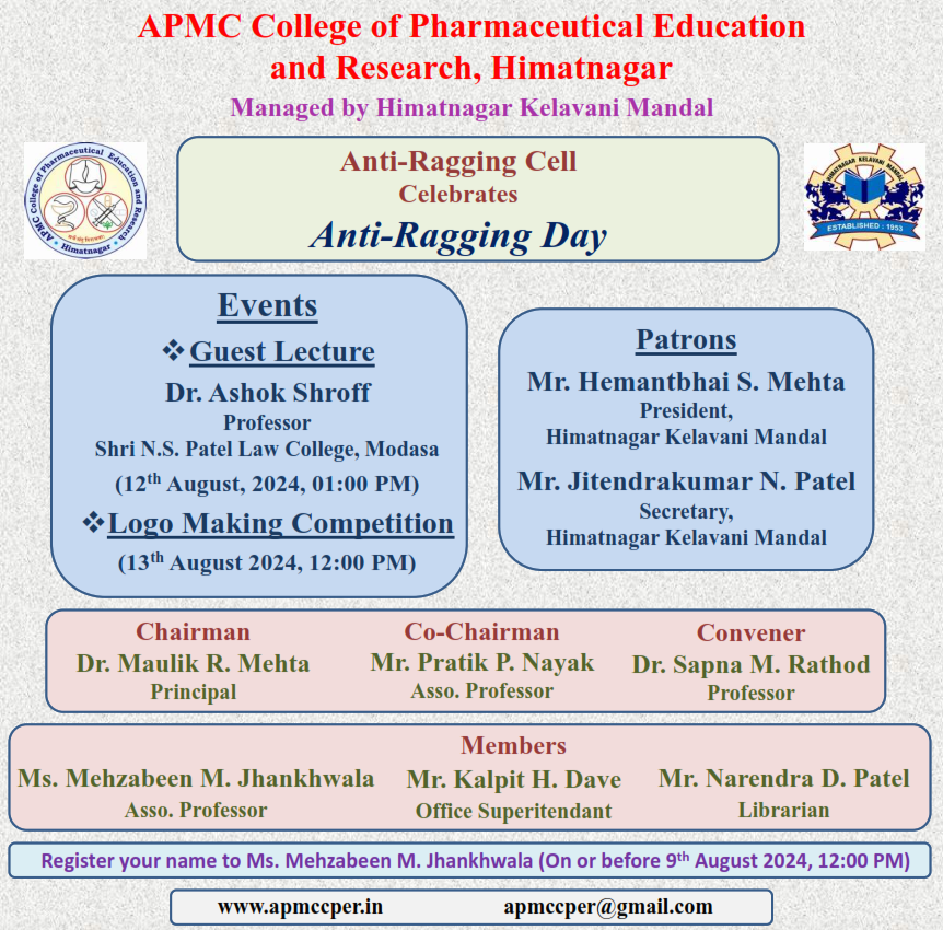 Celebrates Anti-Ragging Day (Logo Making Competition) - 2024.