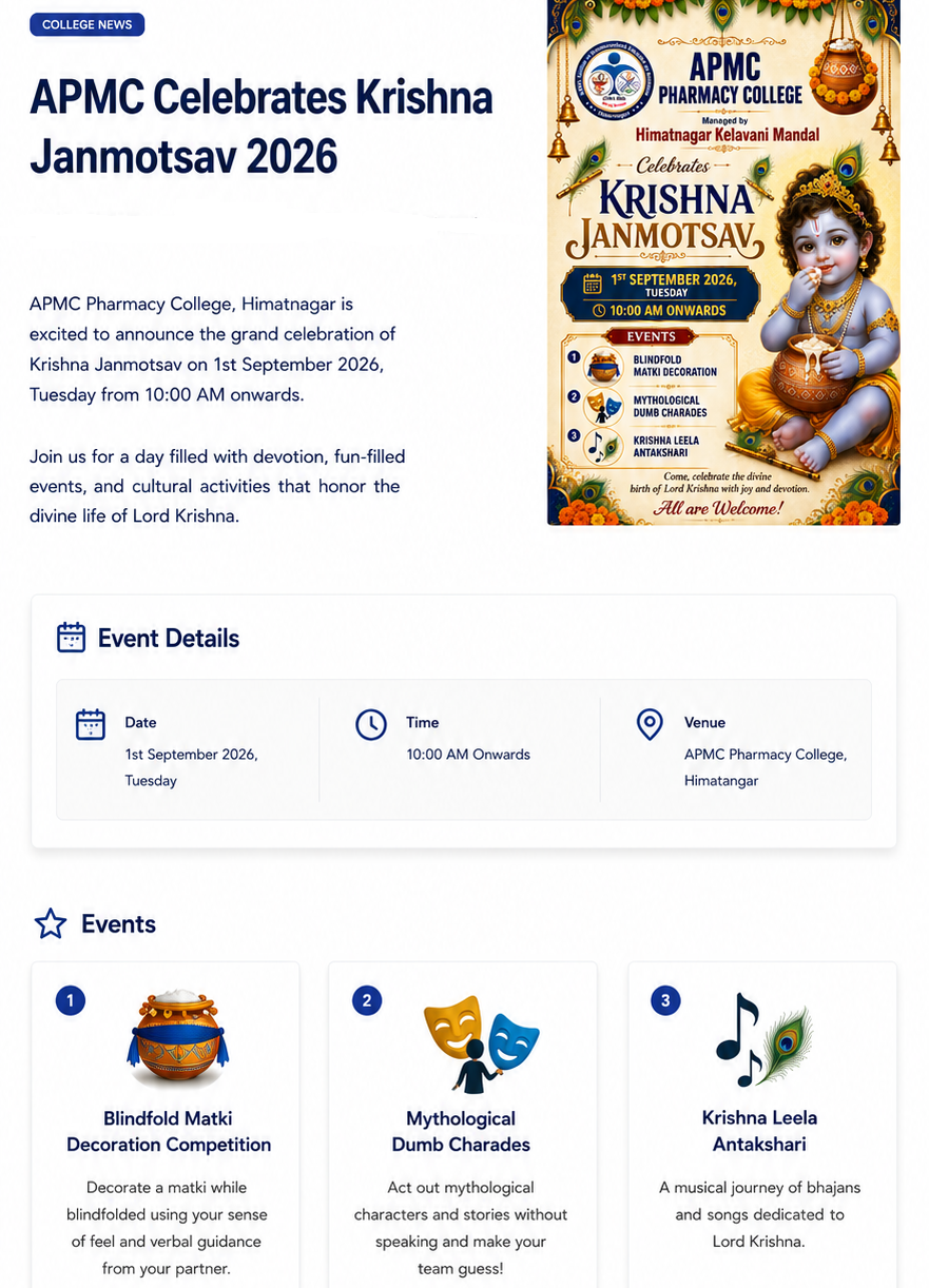 Janmashtami Celebrations September- 2026